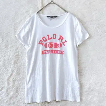 폴로 랄프로렌 반팔 티셔츠 로고 프린트 비침 면100% 화이트 영문 여름