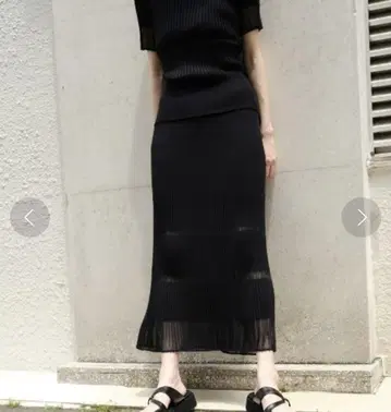 Transparent Long Knit Skirt