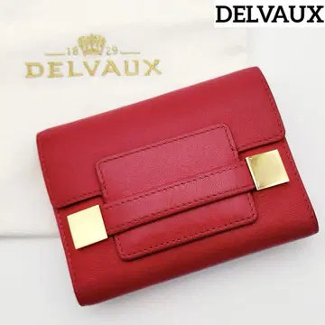 DELVAUX 3단 폴더형 지갑 컴팩트 월렛 마담 핑크 수납 가방 포함