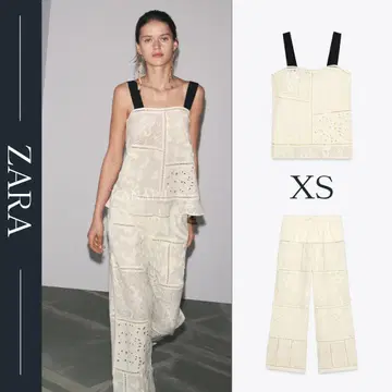 ZW COLLECTION 패치워크 자수 탑 & 팬츠 세트 XS