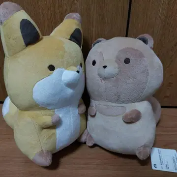 너구리와 여우 모후굿 봉제 인형 ~둘이서 따끈따끈~ 2세트