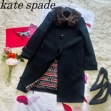 [새상품급] kate spade 롱 코트 퍼 블랙 2 M