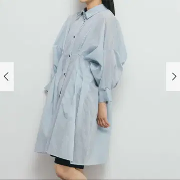 KBF 허리 턱 시어 스트라이프 미니 원피스
