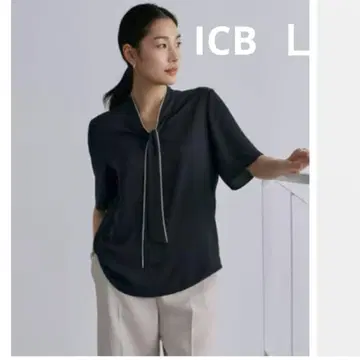 ICB L 보타이 블라우스 XL 사이즈 새상품급 네이비