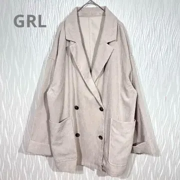 GRL 그레일 새상품급 코듀로이 더블 브레스트 자켓 베이지