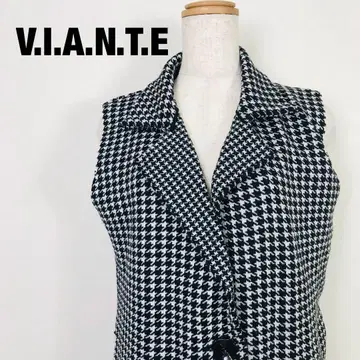 V.l.A.N.T.E 비안테 무릎 기장 깅엄 체크 무늬 베스트 H3