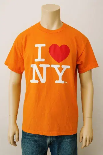 I LOVE NY 오렌지 티셔츠 (M 사이즈 상당)