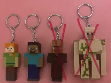 Minecraft 피규어 키체인 마인크래프트 스티브 알렉스