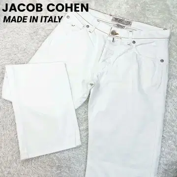 JACOB COHEN 화이트 테일러드 진 데님 팬츠 화이트