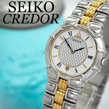 606 SEIKO CREDOR 시계 남성용 콤비 골드 데이트 레어