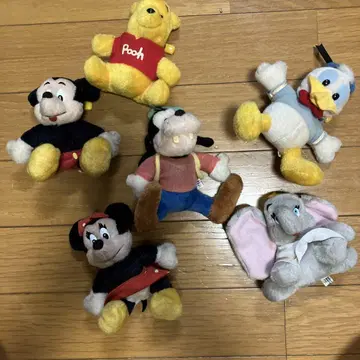 미키 미니 푸우 등 봉제 인형 6개 세트