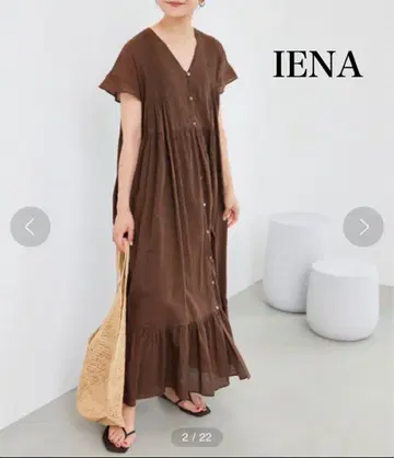 새상품급 SLOBE IENA 코튼 보일 핀턱 티어드 원피스