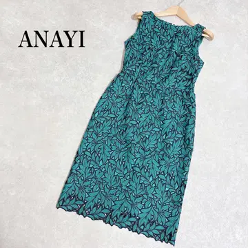 ANAYI 아나이 리프 무늬 슬리브리스 원피스 올 자수 36