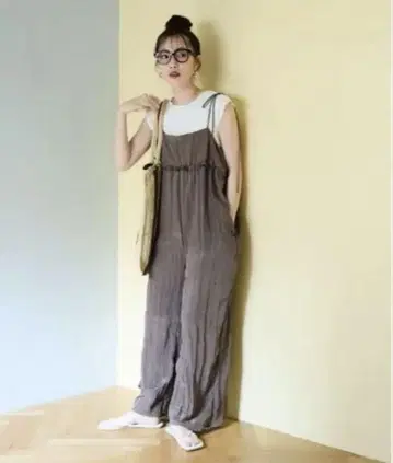 브라운 살로펫 프릭스스토어 와셔 가공 프릴 볼륨 살로펫