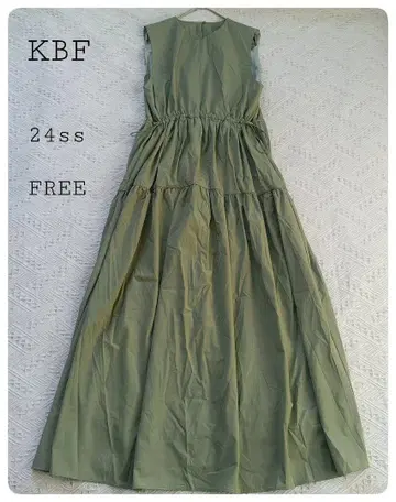 KBF 슬리브리스 원피스 24SS 카키 FREE