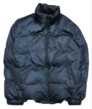 BEAMS 드로 코드 블랙 스탠드 카라 다운 자켓
