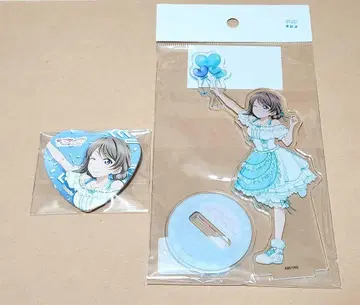 선샤인! Aqours 15주년 아크릴 스탠드 하트 캔뱃지 와타나베 요