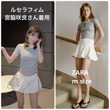 자라 더블 개더 티셔츠