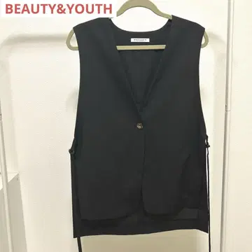 BEAUTY&YOUTH 사이드 벨트 베스트 블랙