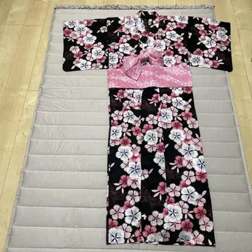 유카타 쓰쿠리오비 블랙 핑크