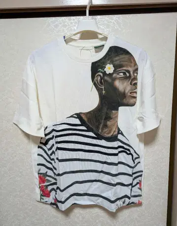 자라 프린트 자수 티셔츠 L KWAME KYE QUAICOE
