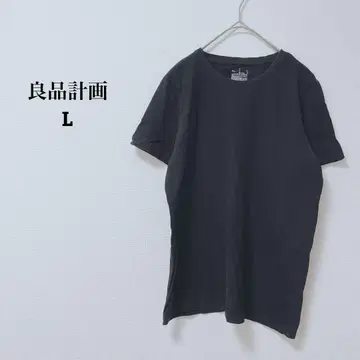 무인양품 티셔츠 T셔츠 반팔 심플 크루넥 면100 L