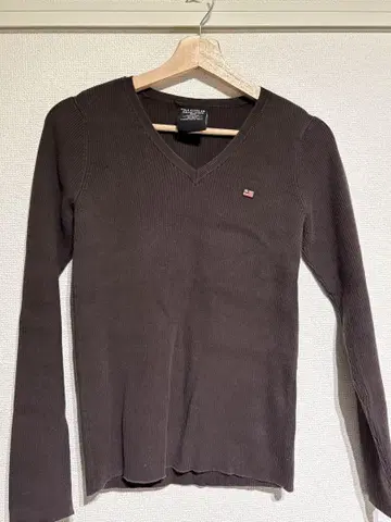 Polo Jeans Co. V넥 스웨터 M 다크 브라운