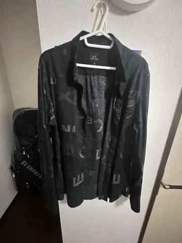 Armani Exchange 블랙 로고 셔츠 M