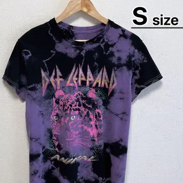 DEF LEPPARD 티셔츠 S 퍼플 타이다이 패턴 밴딩 ANIMAL