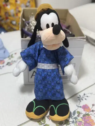 구피 봉제 인형 파랑 기모노 약 30cm
