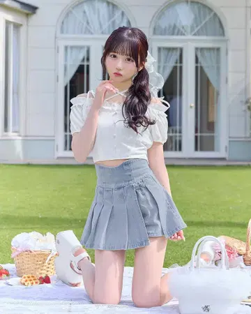슬림 레그 데님 치마바지 미셸 마카롱
