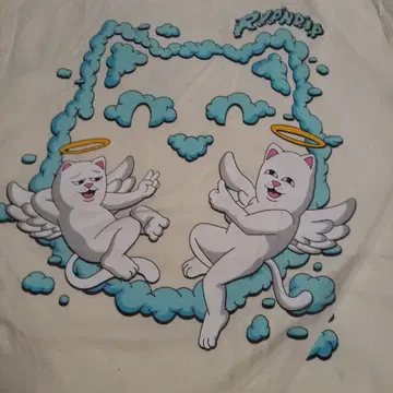 립앤딥 RIPNDIP 천사 고양이 디자인 티셔츠