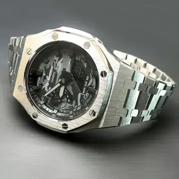 G-SHOCK GA-2100 카모플라주 오크 오크 풀 메탈 커스텀