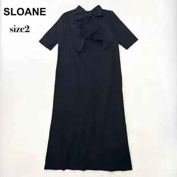 새상품급 SLOANE 수피마 분또 백리본 원피스 블랙 2