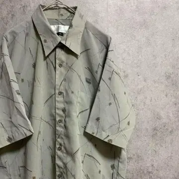 90S 빈티지 반팔 패턴 셔츠 폴리 남성용 M 구제 의류 개성파 기발한