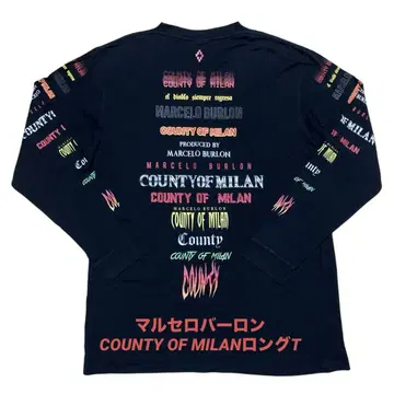 구제 의류 마르셀로 바론 COUNTY OF MILAN 암 로고 롱 티셔츠