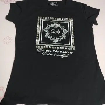 새상품급 Rady 스톤 비쥬 블랙 반팔 티셔츠