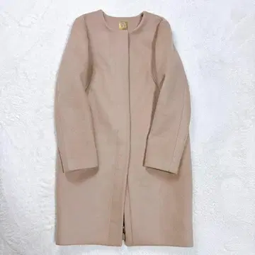 뮤즈 두지엠 클라세 노카라 롱 코트 울 브라운
