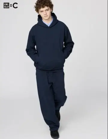 [새상품급!] UNIQLO C 맨투맨 와이드 팬츠 네이비 S