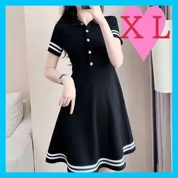 골프 원피스 블랙 블랙 스포츠 슬림 XL 반팔 미니 길이 7