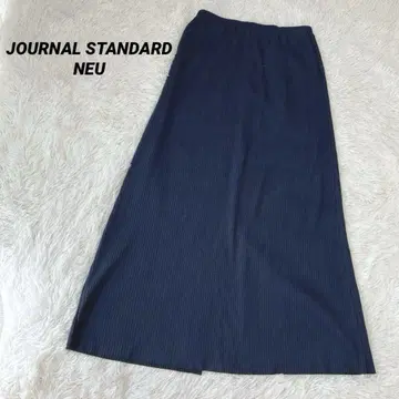 저널 스탠다드 NEU 네이비 롱 스커트 심플 리브 니트