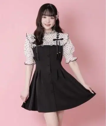 ROJITA 로지타 하트 도트 레이스업 반팔 원피스