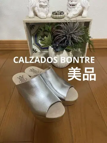 미사용! 살바토레 본트레 가죽 사보 샌들 통굽 샌들 실버