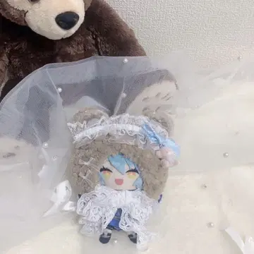 스카이블루 곰돌이  의류  모자 10cm  사이즈
