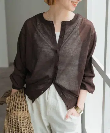 Spick and Span 2WAY 시어 크루넥 가디건