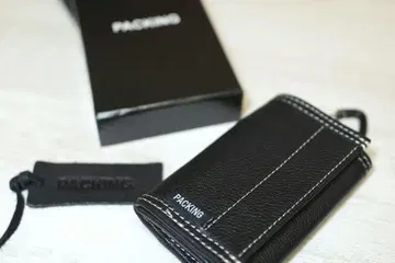 PACKING LEATHER COMPACT WALLET BLACK
