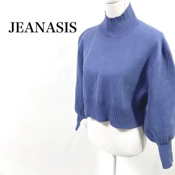 JEANASIS 볼륨 소매 숏 기장 터틀넥 크롭 니트