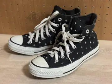 CONVERSE 블랙 크로스 하이컷 스니커즈 24.5cm