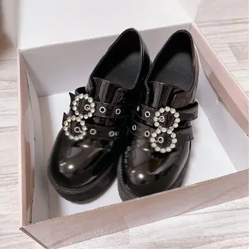 BUBBLES 9.5cm 더블 백 슈즈 37 블랙