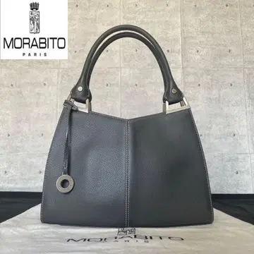[미사용급] MORABITO 그레이 가죽 실버 금장 장식 숄더 핸드백